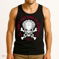 Predator Skull Ain't Got Time To Bleed Military Distressed Tank Top thumb 3