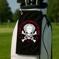 Predator Skull Ain't Got Time To Bleed Military Distressed Golf Towel thumb 2