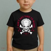 Predator Skull Ain't Got Time To Bleed Military Distressed Toddler T-Shirt thumb 2