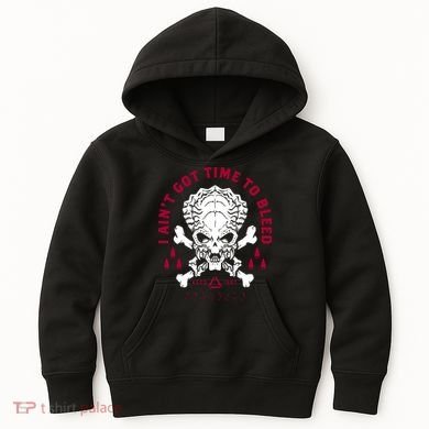 Predator Skull Ain't Got Time To Bleed Military Distressed Kids Hoodie