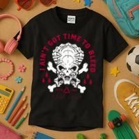 Predator Skull Ain't Got Time To Bleed Military Distressed Kids T-Shirt thumb 3