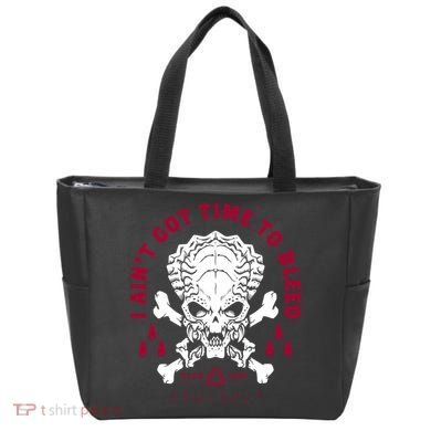 Predator Skull Ain't Got Time To Bleed Military Distressed Tote Bag
