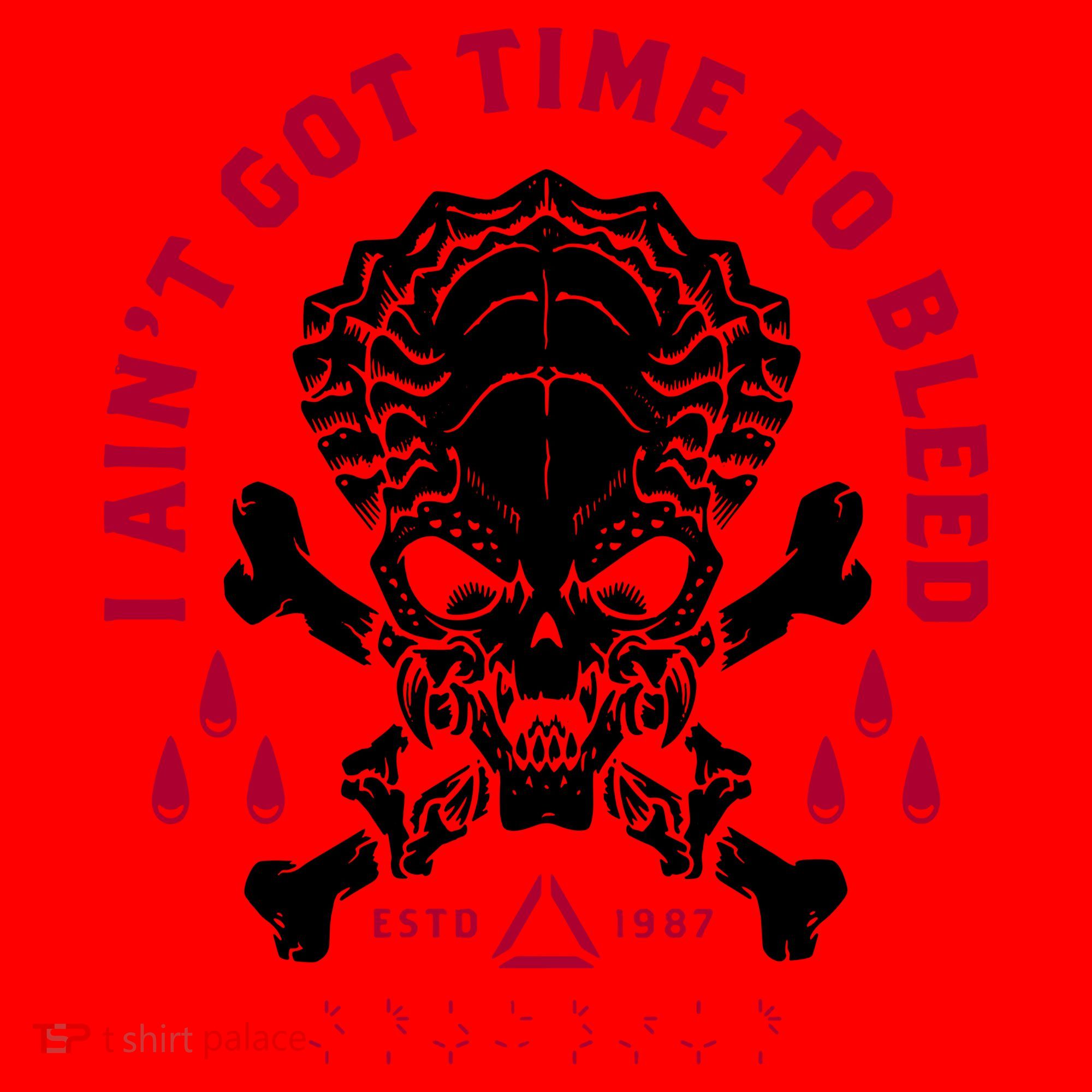 Predator Skull Ain't Got Time To Bleed Military Distressed Santa Hat