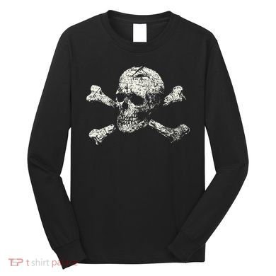 Pirate Skull And Crossbones Flag Long Sleeve Shirt