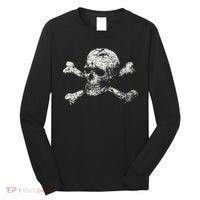 Pirate Skull And Crossbones Flag Long Sleeve Shirt thumb 0