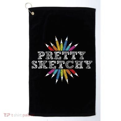 Pretty Sketchy Artist Drawing Sketching Colored Pencils Golf Towel