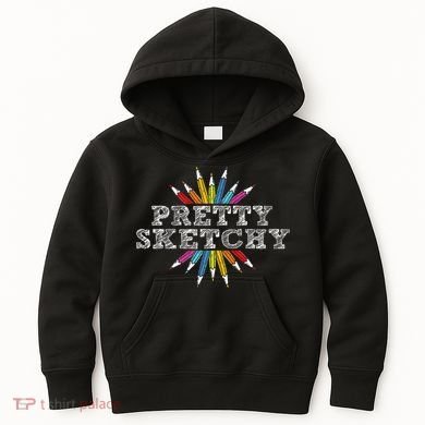 Pretty Sketchy Artist Drawing Sketching Colored Pencils Kids Hoodie
