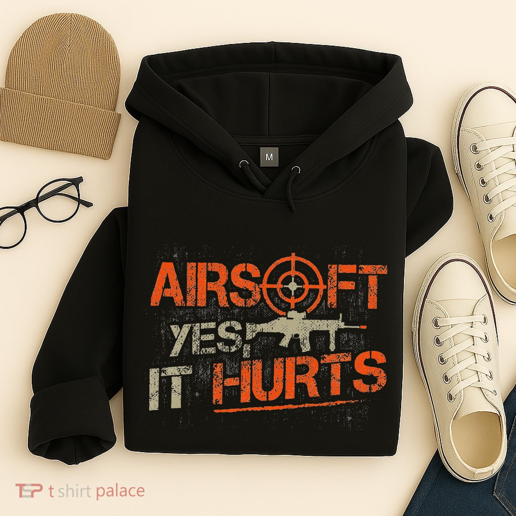 Paintball Sport Airsoft Yes It Hurts Paint Ball Target Hoodie
