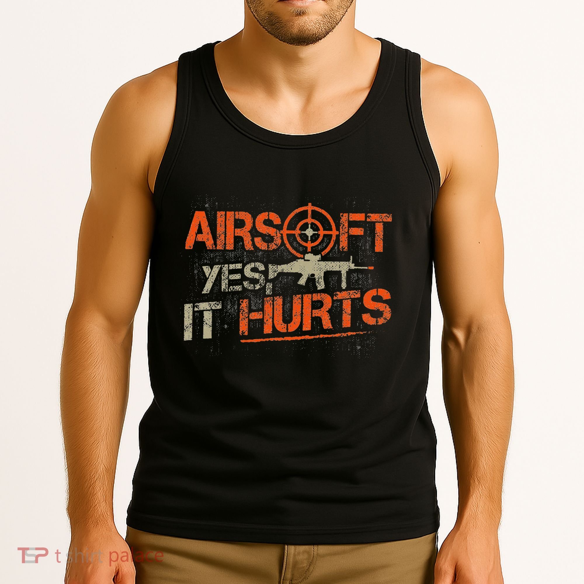 Paintball Sport Airsoft Yes It Hurts Paint Ball Target Tank Top