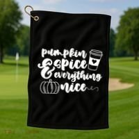Pumpkin Spice And Everything Nice Halloween Coffee Lover Golf Towel thumb 1