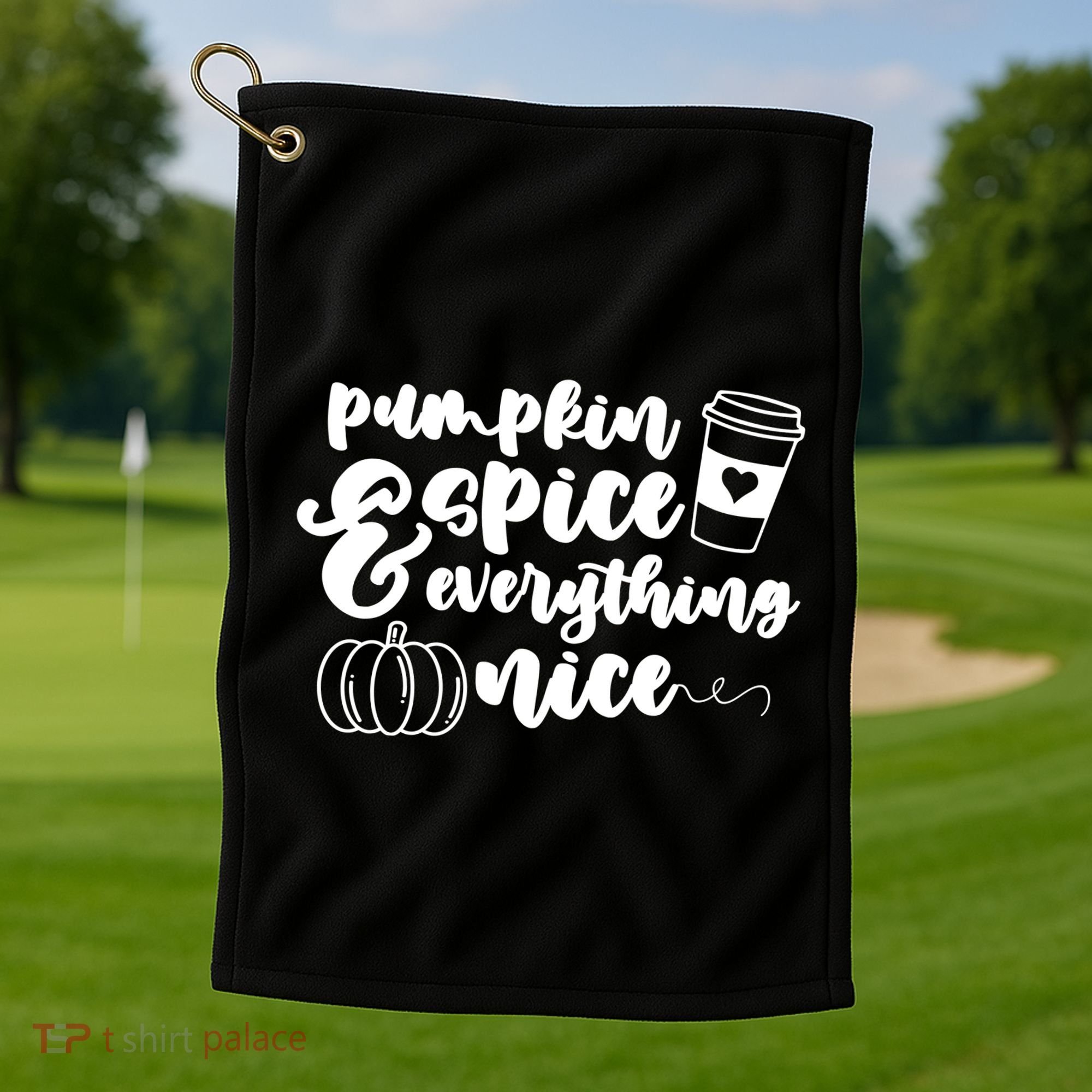 Pumpkin Spice And Everything Nice Halloween Coffee Lover Golf Towel