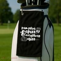 Pumpkin Spice And Everything Nice Halloween Coffee Lover Golf Towel thumb 2