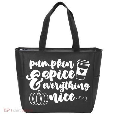 Pumpkin Spice And Everything Nice Halloween Coffee Lover Tote Bag