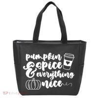 Pumpkin Spice And Everything Nice Halloween Coffee Lover Tote Bag thumb 0