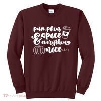 Pumpkin Spice And Everything Nice Halloween Coffee Lover Sweatshirt thumb 0