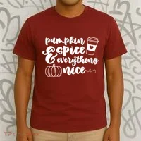 Pumpkin Spice And Everything Nice Halloween Coffee Lover T-Shirt thumb 3