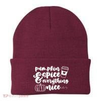 Pumpkin Spice And Everything Nice Halloween Coffee Lover Beanie thumb 0