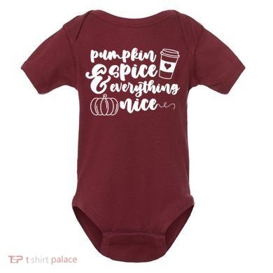 Pumpkin Spice And Everything Nice Halloween Coffee Lover Baby Bodysuit