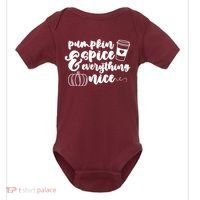 Pumpkin Spice And Everything Nice Halloween Coffee Lover Baby Bodysuit thumb 0