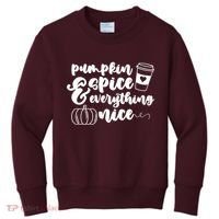 Pumpkin Spice And Everything Nice Halloween Coffee Lover Kids Sweatshirt thumb 0