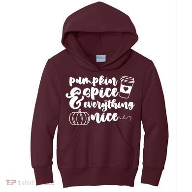 Pumpkin Spice And Everything Nice Halloween Coffee Lover Kids Hoodie