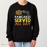 Pancakes Served American Football Funny Offensive Lineman Women's Sweatshirt thumb 0