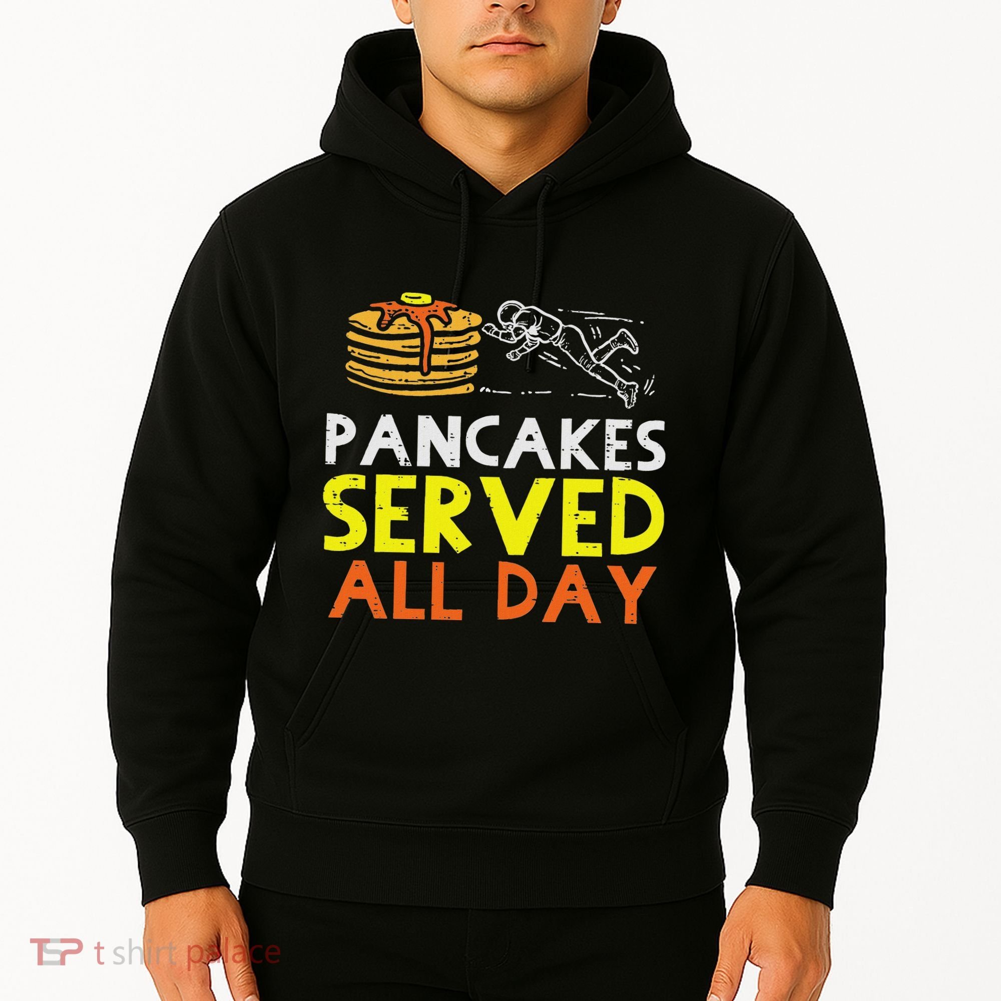 Pancakes Served American Football Funny Offensive Lineman Hoodie