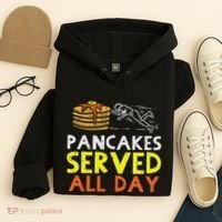 Pancakes Served American Football Funny Offensive Lineman Hoodie thumb 4