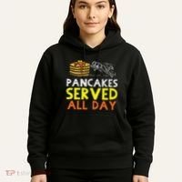 Pancakes Served American Football Funny Offensive Lineman Hoodie thumb 5