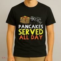 Pancakes Served American Football Funny Offensive Lineman T-Shirt thumb 3