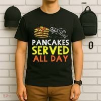 Pancakes Served American Football Funny Offensive Lineman T-Shirt thumb 6