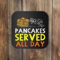 Pancakes Served American Football Funny Offensive Lineman Coaster thumb 0