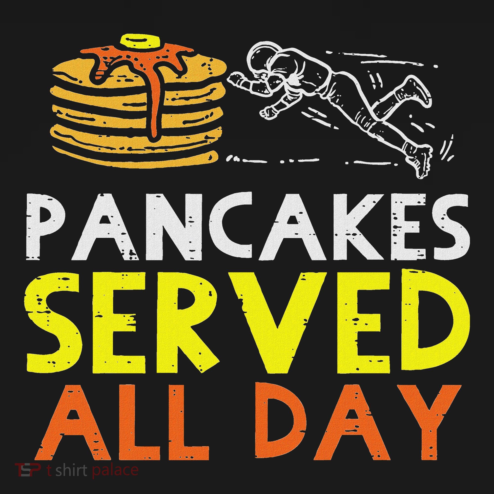 Pancakes Served American Football Funny Offensive Lineman Women's Hoodie