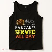 Pancakes Served American Football Funny Offensive Lineman Tank Top thumb 2