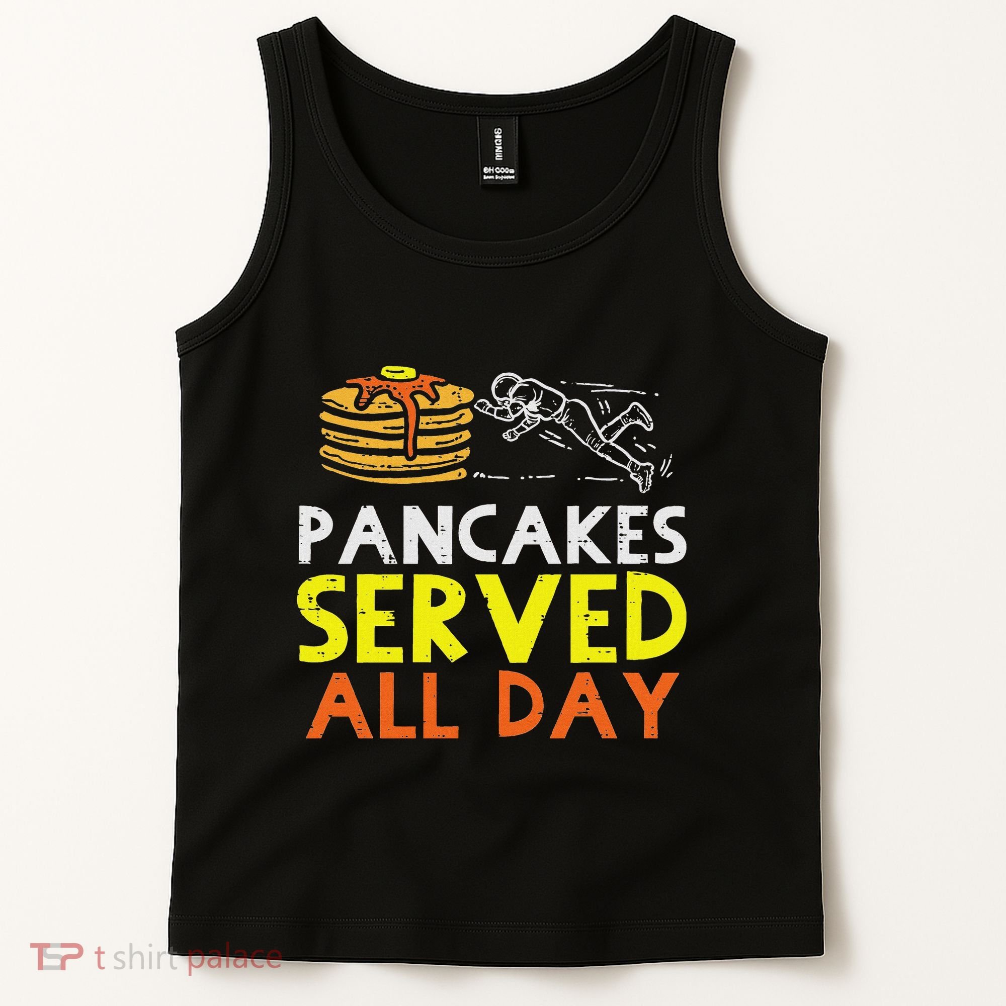 Pancakes Served American Football Funny Offensive Lineman Tank Top