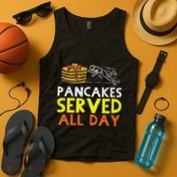 Pancakes Served American Football Funny Offensive Lineman Tank Top thumb 4