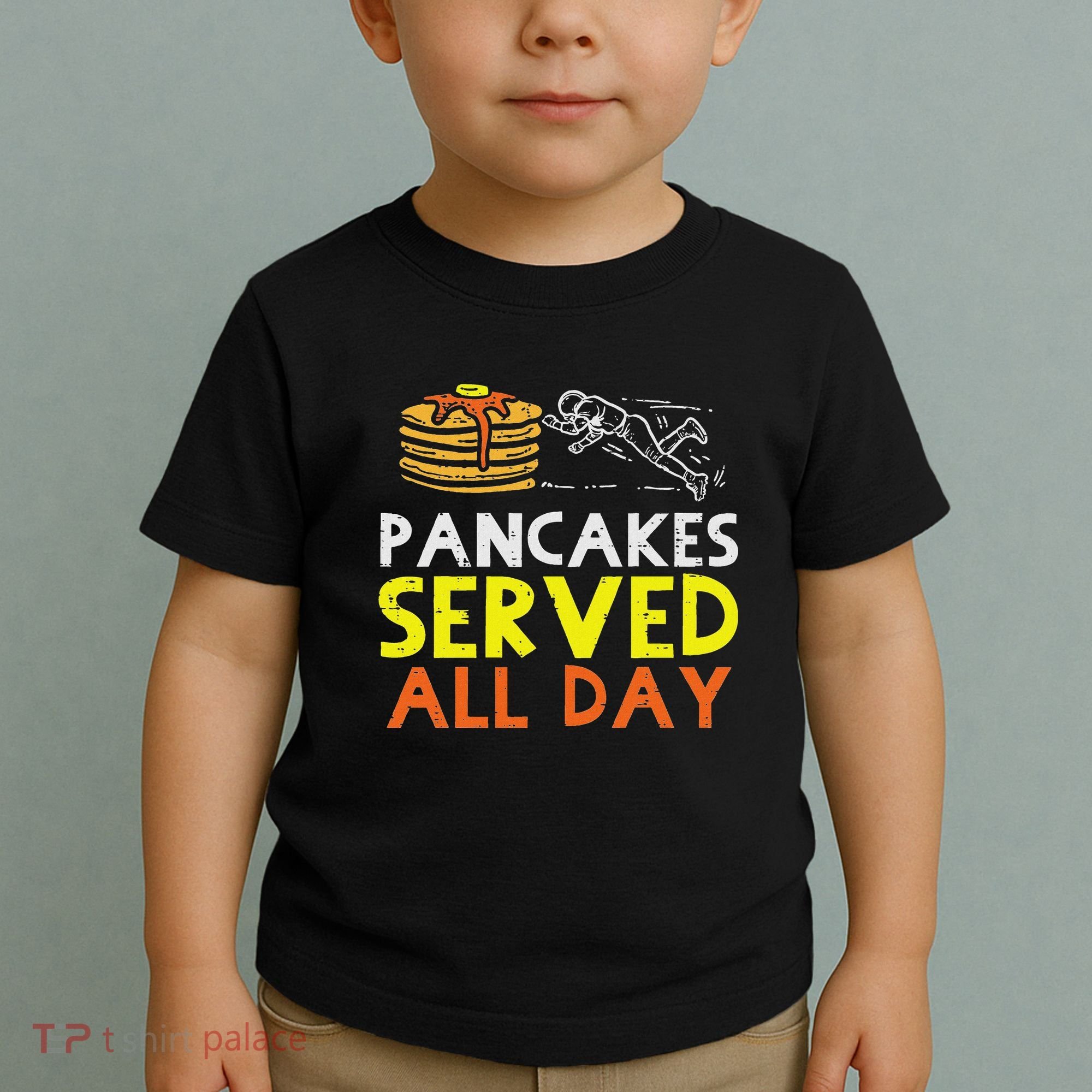 Pancakes Served American Football Funny Offensive Lineman Toddler T-Shirt