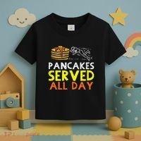 Pancakes Served American Football Funny Offensive Lineman Toddler T-Shirt thumb 3