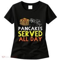 Pancakes Served American Football Funny Offensive Lineman Women's T-Shirt thumb 0