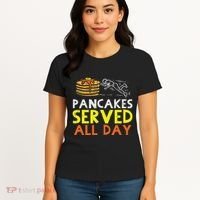 Pancakes Served American Football Funny Offensive Lineman Women's T-Shirt thumb 4