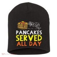 Pancakes Served American Football Funny Offensive Lineman Short Acrylic Beanie thumb 0