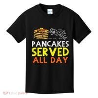 Pancakes Served American Football Funny Offensive Lineman Kids T-Shirt thumb 0