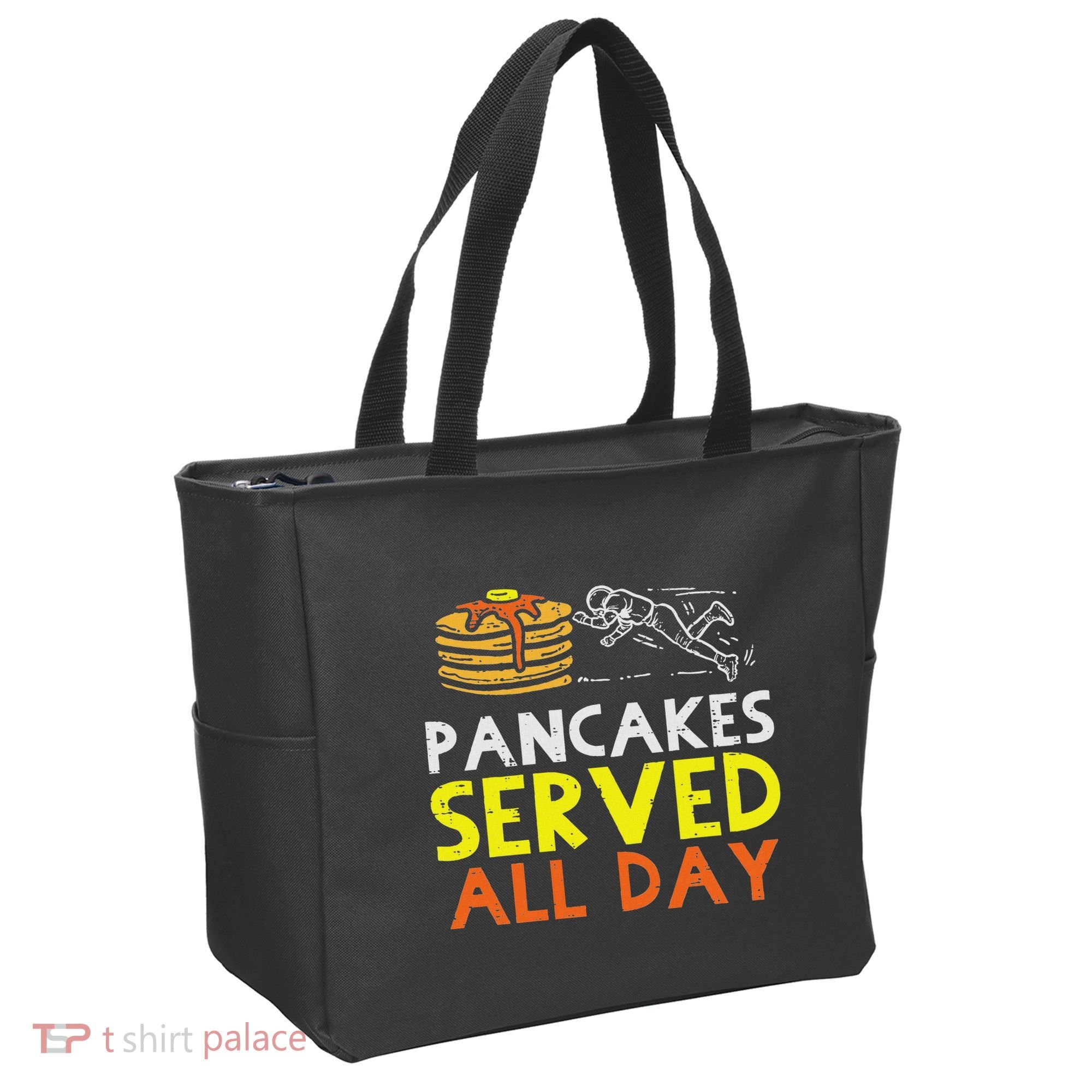 Pancakes Served American Football Funny Offensive Lineman Tote Bag