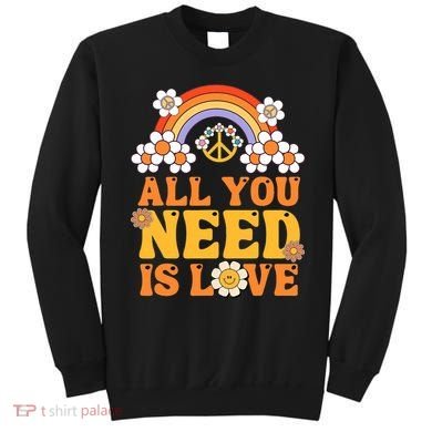 Peace Sign All You Need Is Love 60s 70s Sweatshirt
