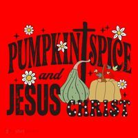 Pumpkin Spice And Jesus Christ Fun Fall Christian Cross Faith Santa Hat thumb 1