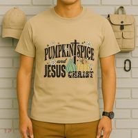 Pumpkin Spice And Jesus Christ Fun Fall Christian Cross Faith T-Shirt thumb 6