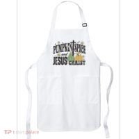 Pumpkin Spice And Jesus Christ Fun Fall Christian Cross Faith Apron thumb 0