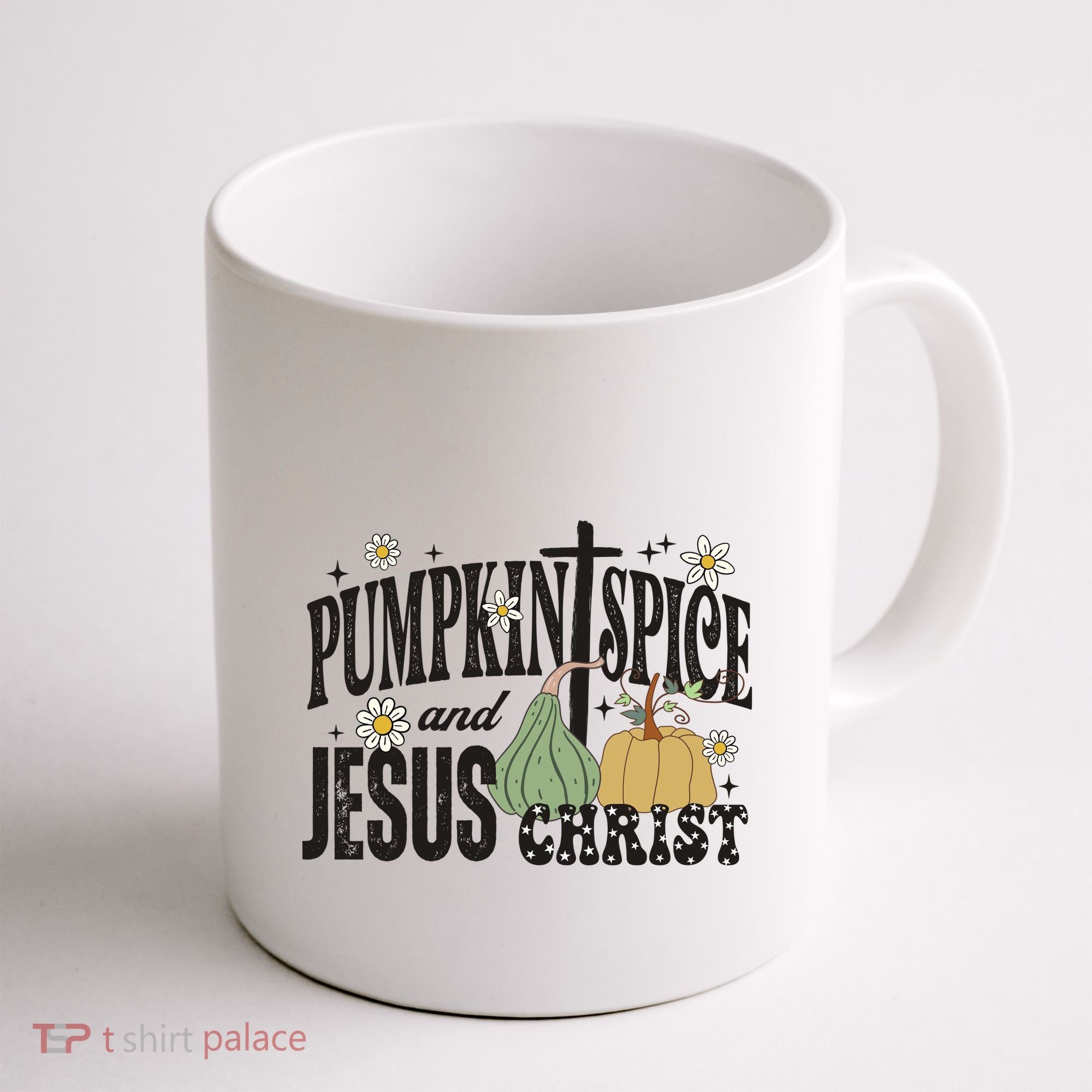 Pumpkin Spice And Jesus Christ Fun Fall Christian Cross Faith Coffee Mug