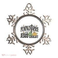 Pumpkin Spice And Jesus Christ Fun Fall Christian Cross Faith Ornament thumb 0