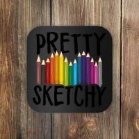 Pretty Sketchy Artist Art Teacher Coaster thumb 0